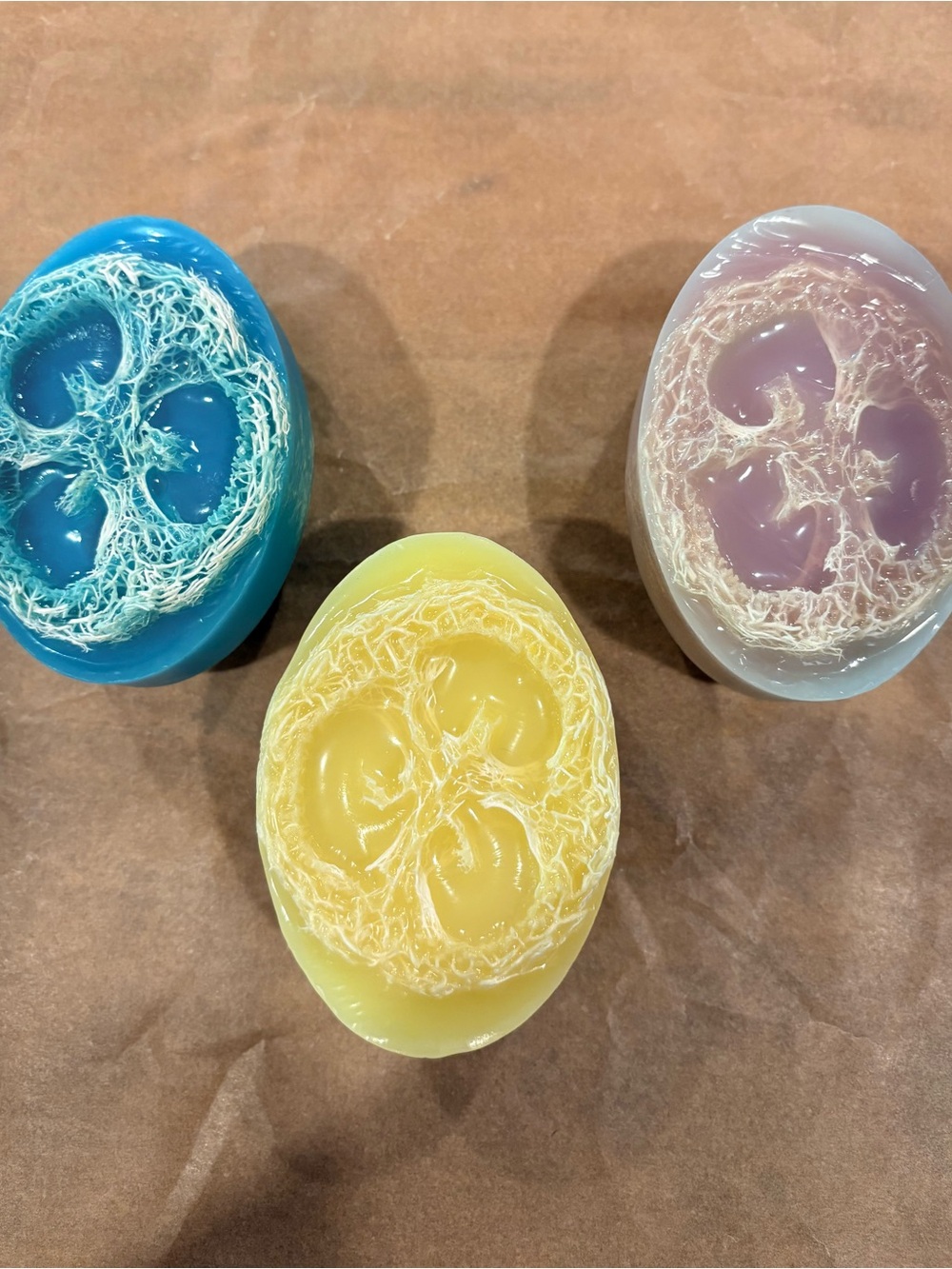 1 Handmade Loofah Soap - Ocean Blue. You can custom order.